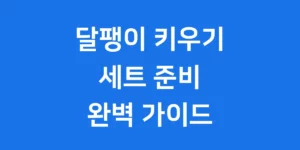 달팽이 키우기 세트 준비물 가격 초보자 완벽 가이드