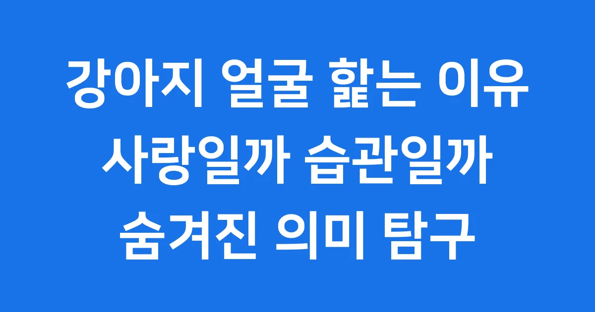 강아지 얼굴 핥는 이유와 숨겨진 의미