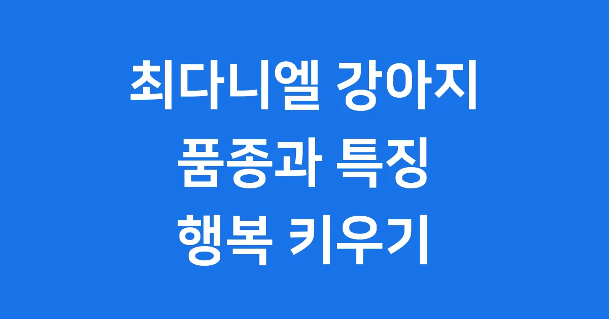 최다니엘 강아지 품종 특징 키우기