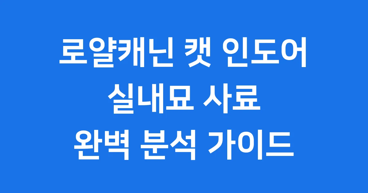 로얄캐닌 캣 인도어 실내묘 사료 특징 가격